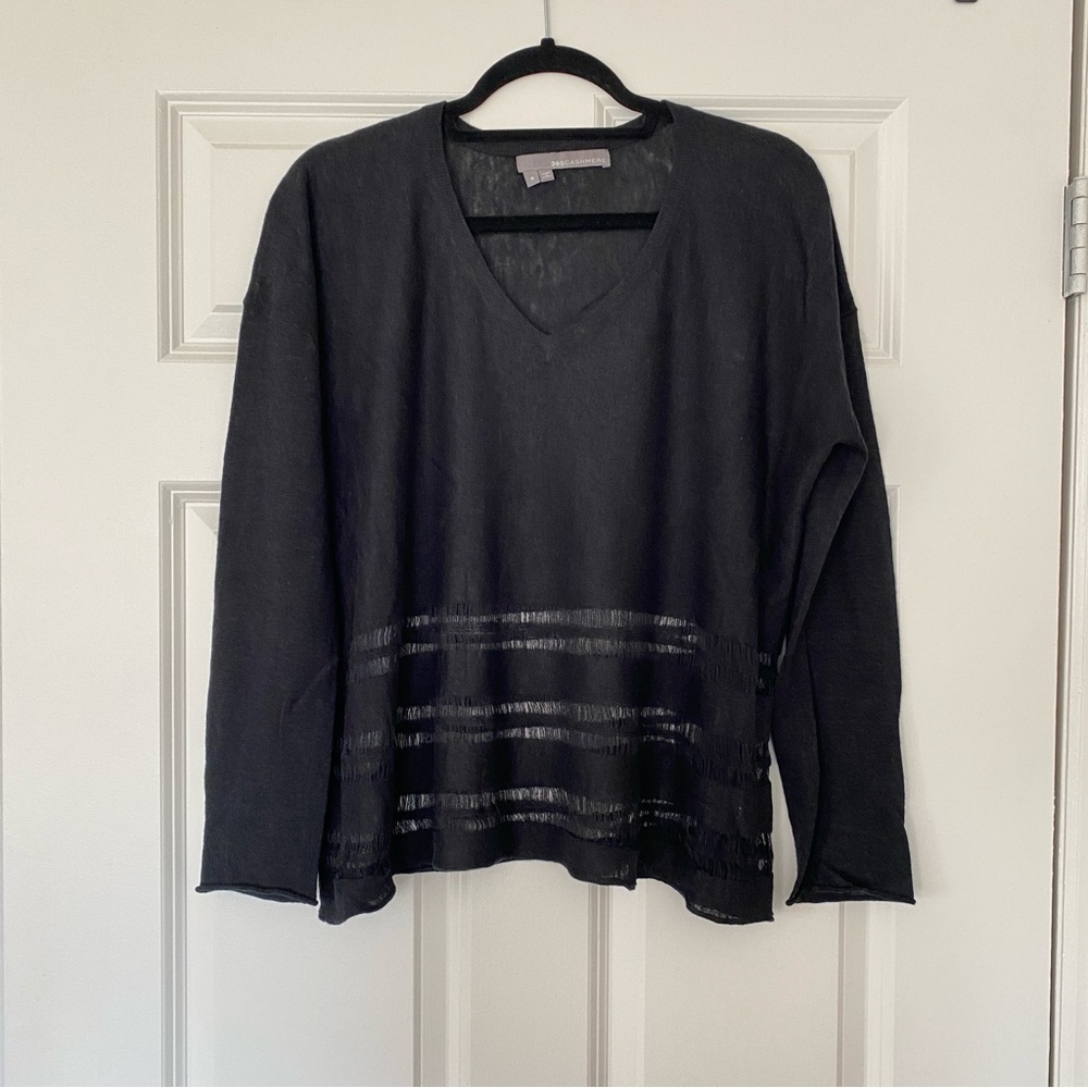 360 Cashmere black v-neck sweater